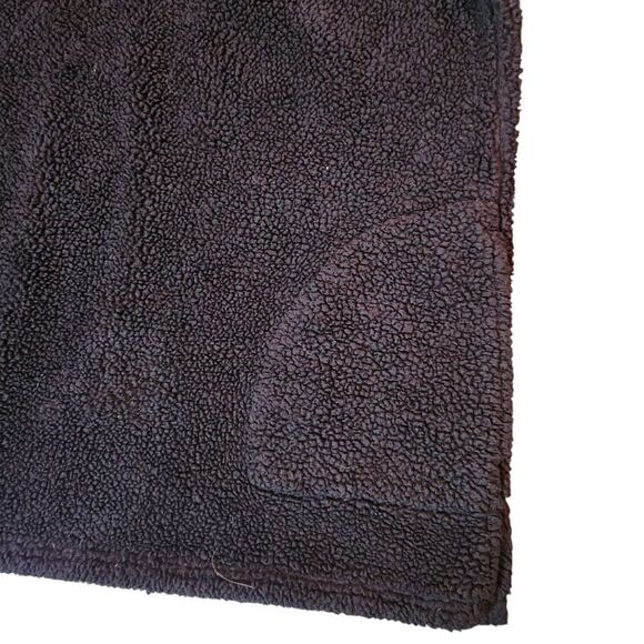 Quacker Factory Fleece Womens M Black Sherpa Quarter Zip Pullover Fluffy - Picture 5 of 7